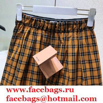 miu miu yellow check shorts 2021