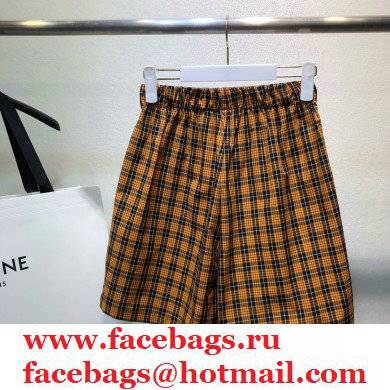 miu miu yellow check shorts 2021