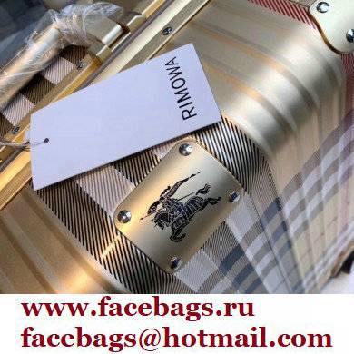 BURBERRY X RIMOWA CHECK CABIN SUITCASE GOLD