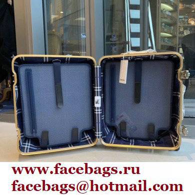 BURBERRY X RIMOWA CHECK CABIN SUITCASE GOLD