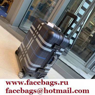 BURBERRY X RIMOWA CHECK CABIN SUITCASE blue