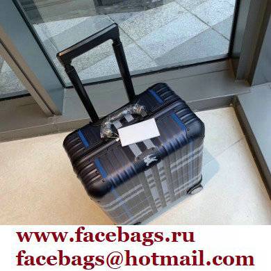 BURBERRY X RIMOWA CHECK CABIN SUITCASE blue