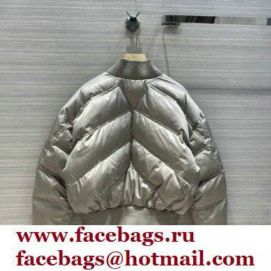 Bottega Veneta chevron down jacket silver 2021