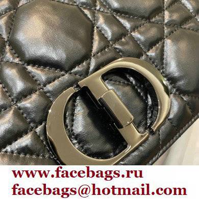 DIOR Black Quilted Macrocannage Calfskin medium DIOR CARO BAG