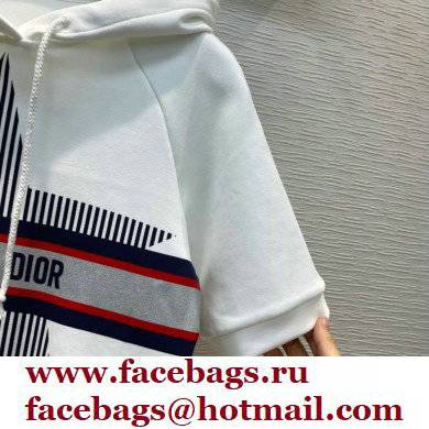 DIOR DIORALPS SHORT-SLEEVED HOODED SWEATSHIRT WHITE 2021