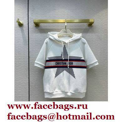 DIOR DIORALPS SHORT-SLEEVED HOODED SWEATSHIRT WHITE 2021