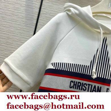 DIOR DIORALPS SHORT-SLEEVED HOODED SWEATSHIRT WHITE 2021