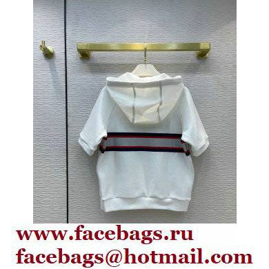 DIOR DIORALPS SHORT-SLEEVED HOODED SWEATSHIRT WHITE 2021