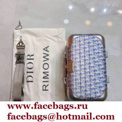 DIOR X RIMOWA BLUE Dior Oblique Aluminum Hand Case