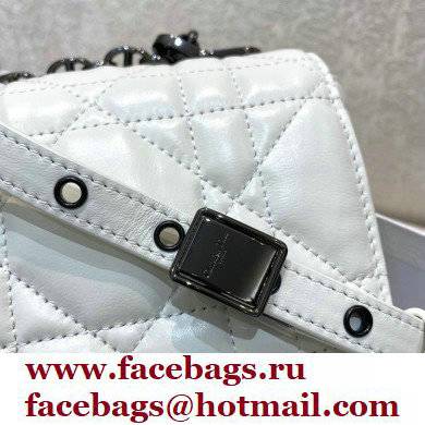 DIOR white Quilted Macrocannage Calfskin large DIOR CARO BAG