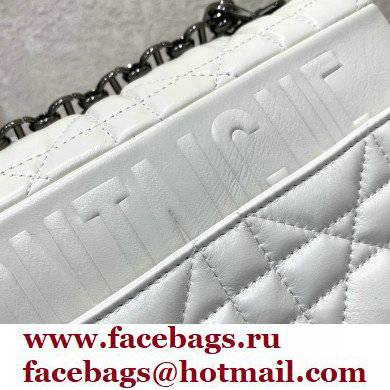 DIOR white Quilted Macrocannage Calfskin large DIOR CARO BAG