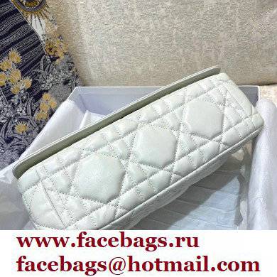 DIOR white Quilted Macrocannage Calfskin large DIOR CARO BAG