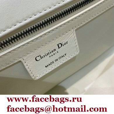 DIOR white Quilted Macrocannage Calfskin large DIOR CARO BAG