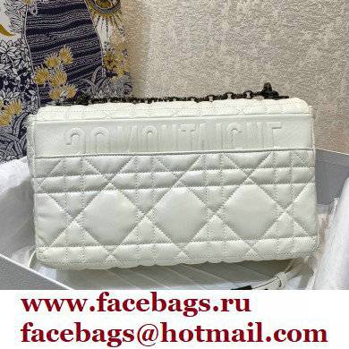 DIOR white Quilted Macrocannage Calfskin large DIOR CARO BAG