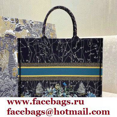 Dior Book Tote Bag in Constellation Embroidery Blue 2021