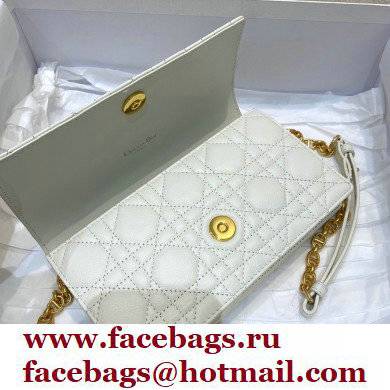 Dior Caro Belt Pouch with Chain Bag White 2021