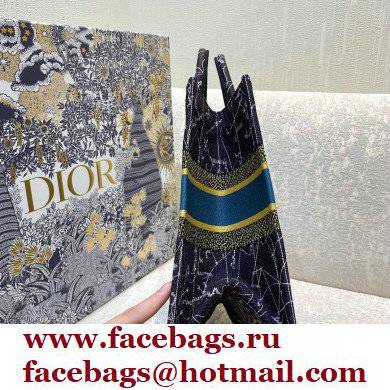 Dior Small Book Tote Bag in Constellation Embroidery Blue 2021