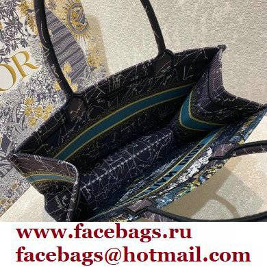 Dior Small Book Tote Bag in Constellation Embroidery Blue 2021