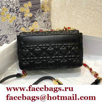 Dior Small Caro Dioramour Bag Black with Heart Motif 2021
