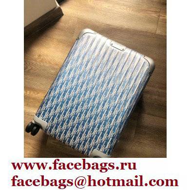 Dior x Rimowa BLUE Dior Oblique Aluminum CABIN SUITCASE