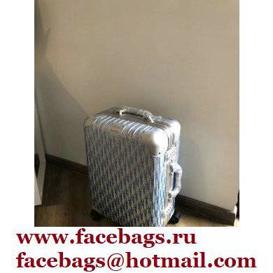 Dior x Rimowa BLUE Dior Oblique Aluminum CABIN SUITCASE