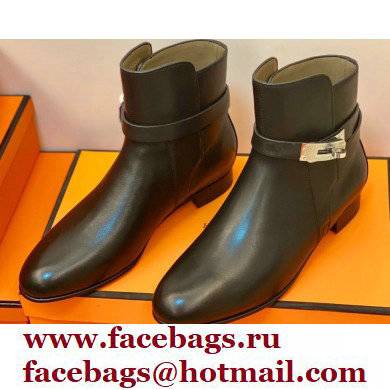 Hermes Neo Ankle Boots Black Handmade