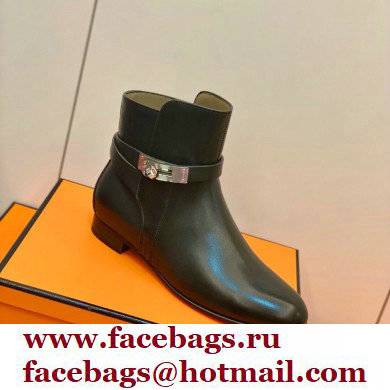 Hermes Neo Ankle Boots Black Handmade