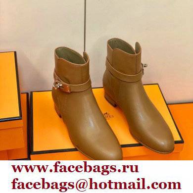 Hermes Neo Ankle Boots Brown Handmade