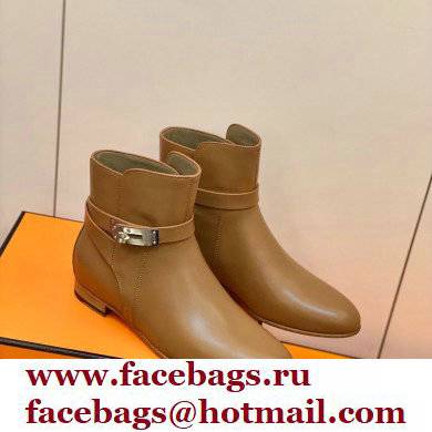 Hermes Neo Ankle Boots Brown Handmade