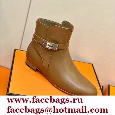 Hermes Neo Ankle Boots Brown Handmade