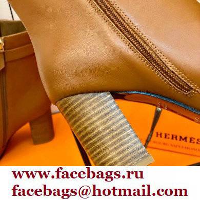 Hermes Saint Germain Ankle Boots Brown Handmade