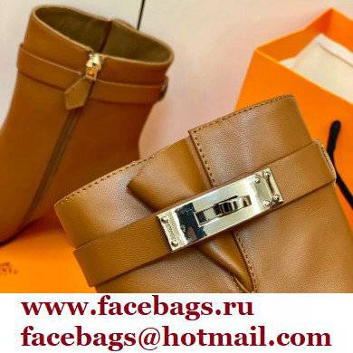 Hermes Saint Germain Ankle Boots Brown Handmade