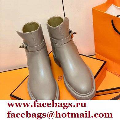 Hermes Veo Ankle Boots Gray Handmade