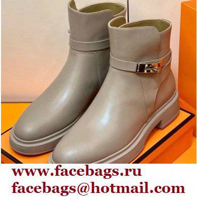 Hermes Veo Ankle Boots Gray Handmade