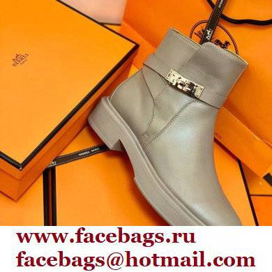 Hermes Veo Ankle Boots Gray Handmade