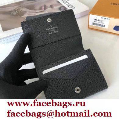 Louis Vuitton Enveloppe Carte de visite Card Holder Taiga Leather Black M64595