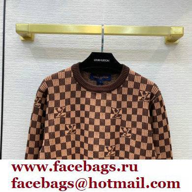 Louis Vuitton RIBBED DAMIER CREWNECK brown 2021