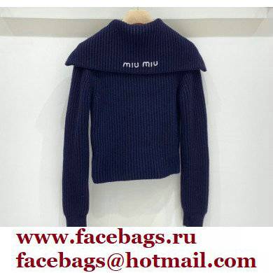 MIU MIU POLO SWEATER BLUE 2021