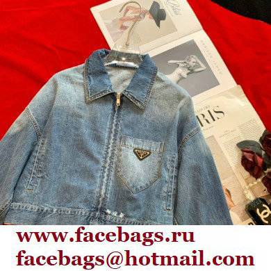 PRADA TRIANGLE BLUE DENIM JACKET 2021