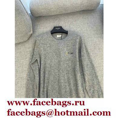 celine logo cashmere sweater gray 2021