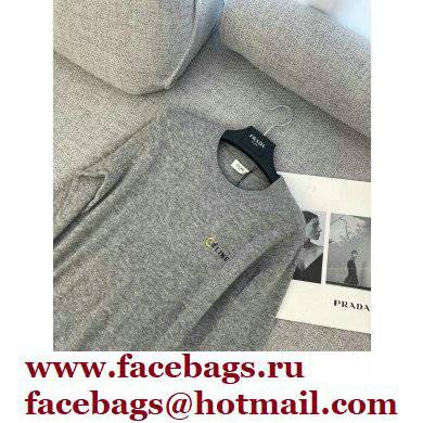 celine logo cashmere sweater gray 2021