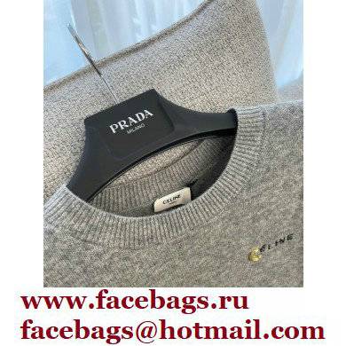 celine logo cashmere sweater gray 2021