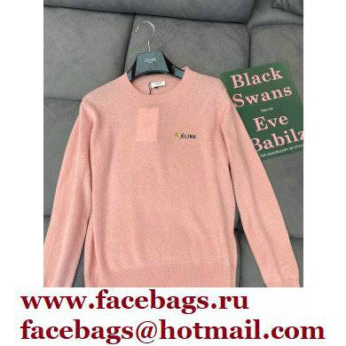 celine logo cashmere sweater pink 2021