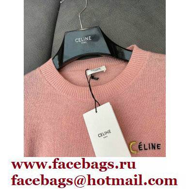 celine logo cashmere sweater pink 2021