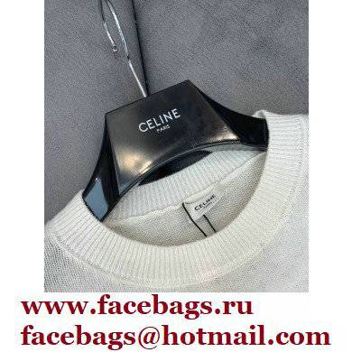 celine logo cashmere sweater white 2021