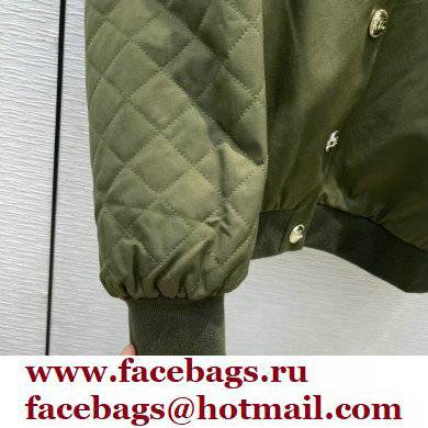 chanel quilting cotton jacket army green 2021