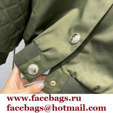 chanel quilting cotton jacket army green 2021