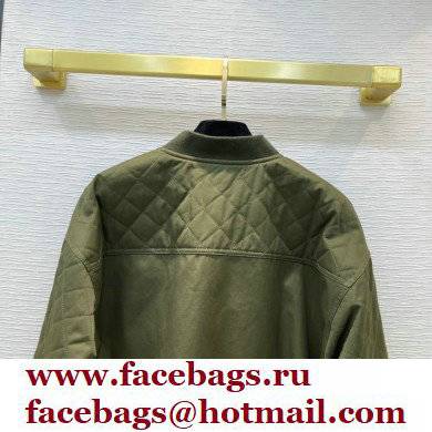 chanel quilting cotton jacket army green 2021