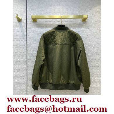 chanel quilting cotton jacket army green 2021