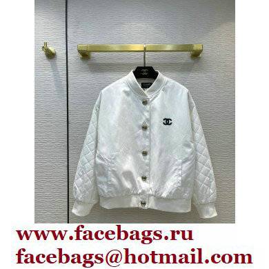 chanel quilting cotton jacket white 2021